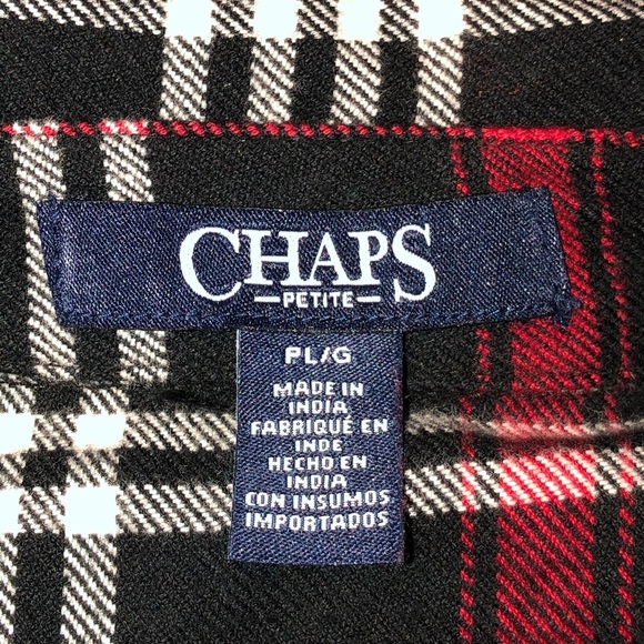 Chaps Petite Plaid Zip Up Shirt/Light Jacket•Size Large Petite - Picture 4 of 7